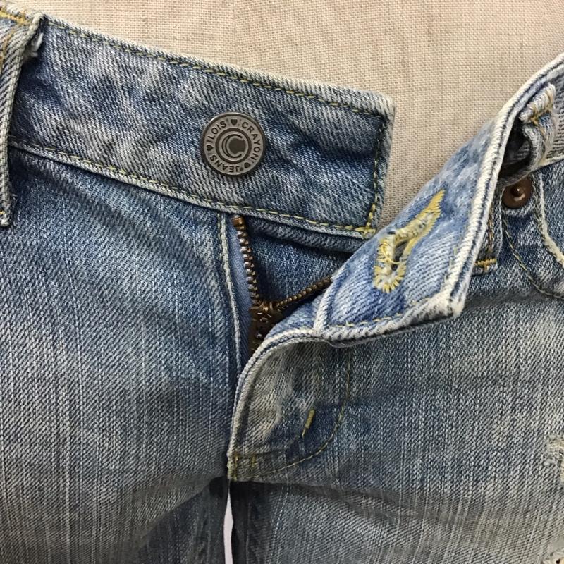 ロイスクレヨン LOISCRAYON パンツ デニム、ジーンズ 12000701 ジーパン 1 ダメージ加工 水色 / ライトブルー /  レディース USED 古着 中古 10114469