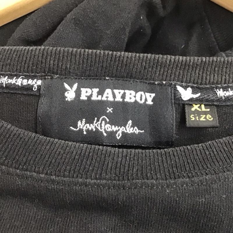 マーク・ゴンザレス Mark Gonzales カットソー 長袖 長袖カットソー プリントカットソー クルーネック XL プリント 黒 / ブラック /  メンズ USED 古着 中古 10142355