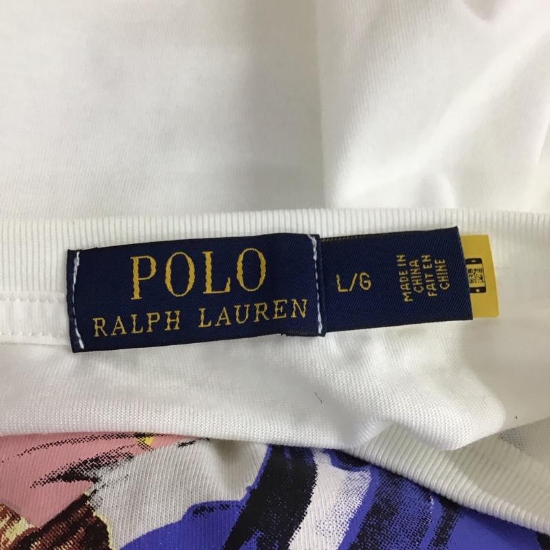 ポロラルフローレン POLO RALPH LAUREN Tシャツ 半袖 半袖カットソー プリントTシャツ クルーネックカットソー L プリント 白 / ホワイト /  メンズ USED 古着 中古 10112829