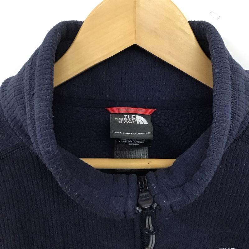 ザノースフェイス THE NORTH FACE カットソー 長袖 長袖カットソー スタンドネックカットソー プリントカットソー L ロゴ、文字 紺 / ネイビー /  メンズ USED 古着 中古 10144974