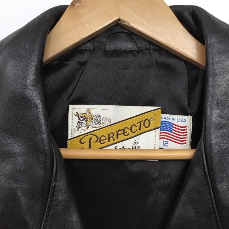 ショット schott ジャケット、上着 ジャケット、ブレザー レザージャケット ジップアップジャケット アウター 古着 90s 無地 黒 / ブラック /  メンズ USED 古着 中古 10144450