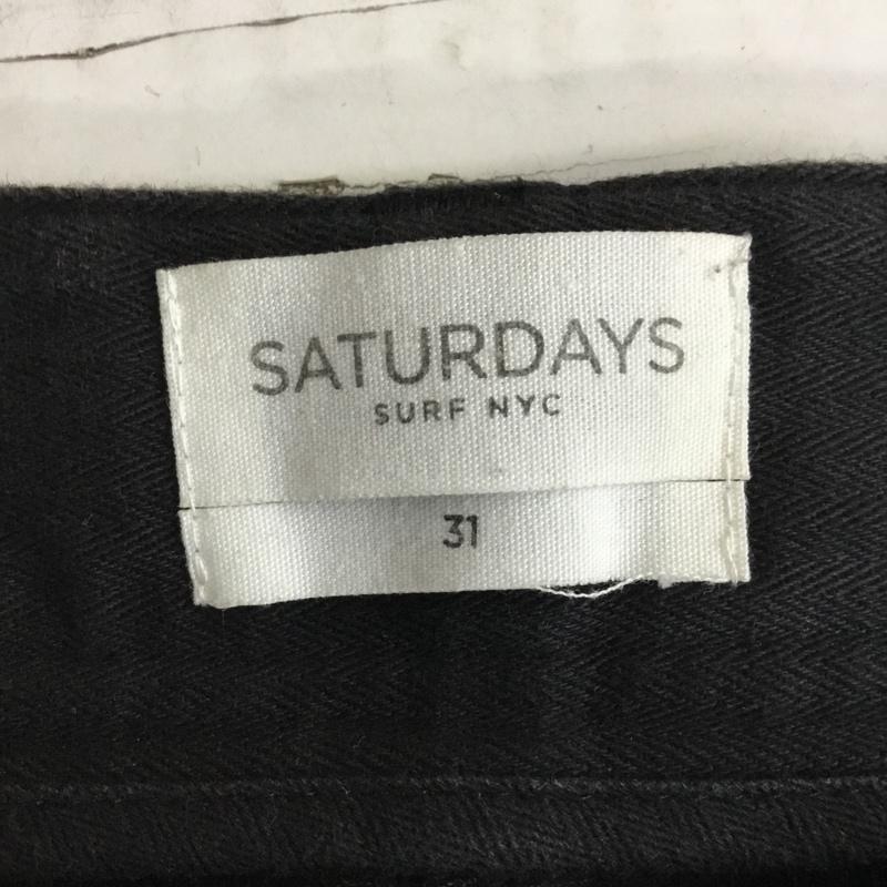 サタデーズサーフニューヨークシティー SATURDAYS SURF NYC パンツ スラックス スラックスパンツ スリムパンツ カジュアルパンツ 31インチ 無地 黒 / ブラック /  メンズ USED 古着 中古 10117683