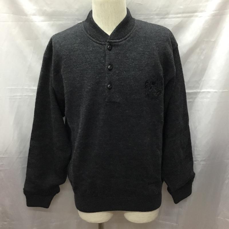 ステイプル STAPLE ニット、セーター 長袖 エルボーパッチ M ワンポイント ダークグレー / ダークグレー /  メンズ USED 古着 中古 10111385