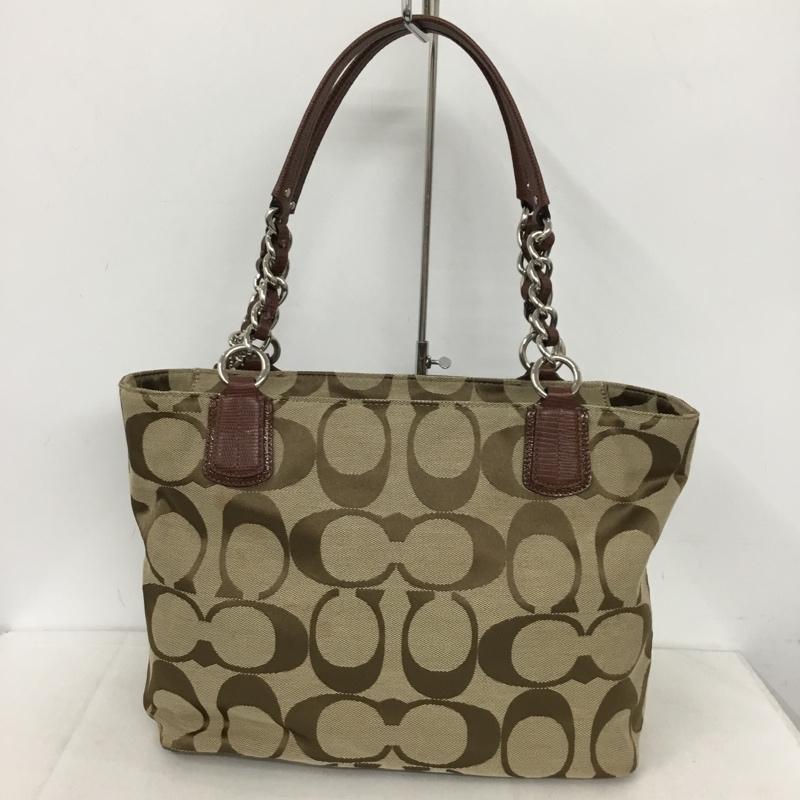 コーチ COACH トートバッグ トートバッグ F18738 シグネチャー ロゴ、文字 ベージュ / ベージュ /  レディース USED 古着 中古 10144338