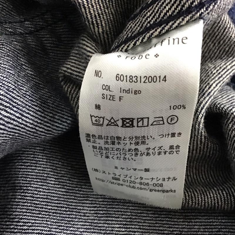 ショコラ フィネ ローブ chocol raffine robe ジャケット、上着 ジャケット、ブレザー デニムジャケット Gジャン FREE 無地 インディゴ / インディゴ /  レディース USED 古着 中古 10143037