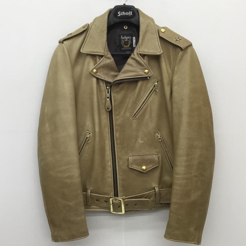 ショット schott ジャケット、上着 ライダース 40 無地 ベージュ / ベージュ /  メンズ USED 古着 中古 10110464