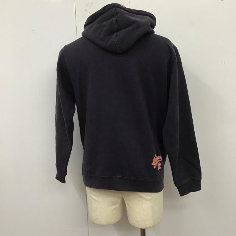 ステューシー STUSSY パーカー 長袖 プルオーバー スウェット 裏起毛 S ロゴ、文字 紺 / ネイビー /  メンズ USED 古着 中古 10122157