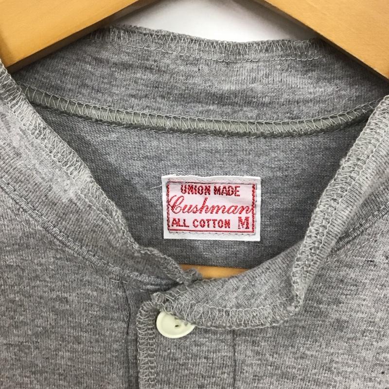 クッシュマン CUSHMAN Tシャツ 半袖 半袖カットソー ヘンリーネックカットソー プリントTシャツ M 無地 灰 / グレー /  メンズ USED 古着 中古 10131506