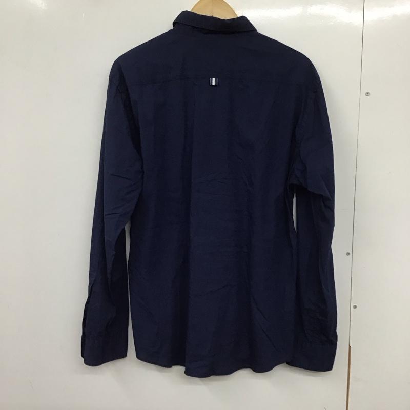 バーバリーブラックレーベル BURBERRY BLACK LABEL シャツ、ブラウス 長袖 長袖シャツ 無地シャツ カラーシャツ 3 ロゴ、文字 紺 / ネイビー /  メンズ USED 古着 中古 10132811