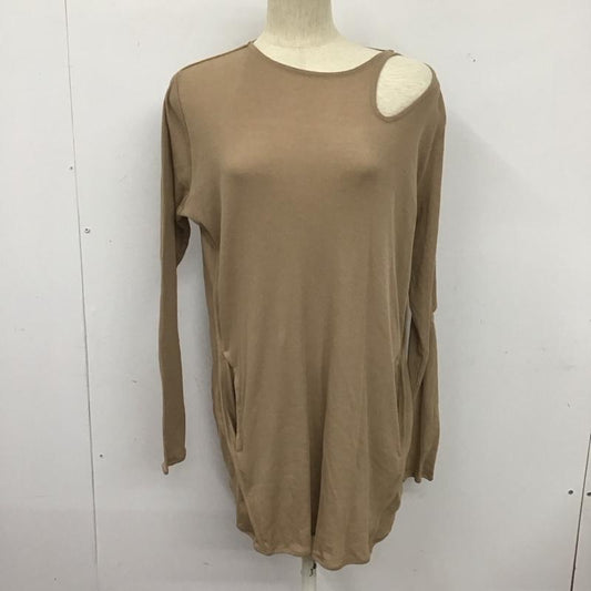 ジーナシス JEANASIS カットソー 長袖 長袖カットソー 無地カットソー ストレッチ FREE 無地 茶 / ブラウン /  レディース USED 古着 中古 10126954