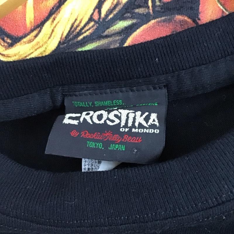 エロスティカ EROSTiKA Tシャツ 半袖 Devils Cat Fight バックプリント XL ロゴ、文字 黒 / ブラック /  メンズ USED 古着 中古 10123391