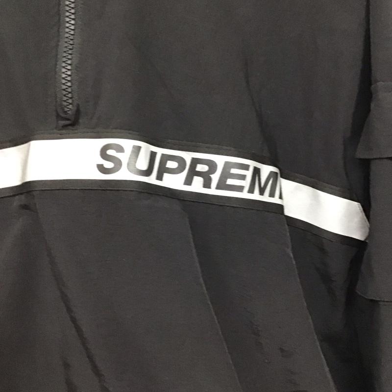 シュプリーム Supreme ジャケット、上着 ジャンパー、ブルゾン 18SS ReflectiveTapingHoodedPullover ナイロンジャケット M ロゴ、文字 黒 / ブラック /  メンズ USED 古着 中古 10141357