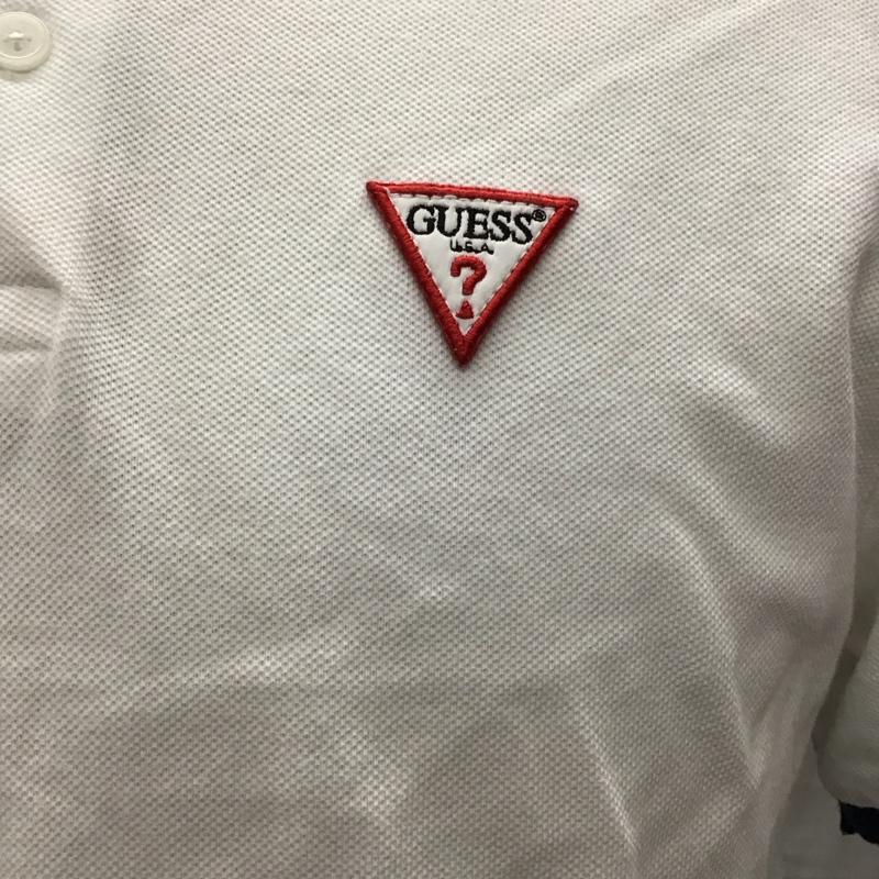 ゲス Guess ポロシャツ 半袖 NJ2K0365 三角ロゴ M ロゴ、文字 白 / ホワイト /  メンズ USED 古着 中古 10122613