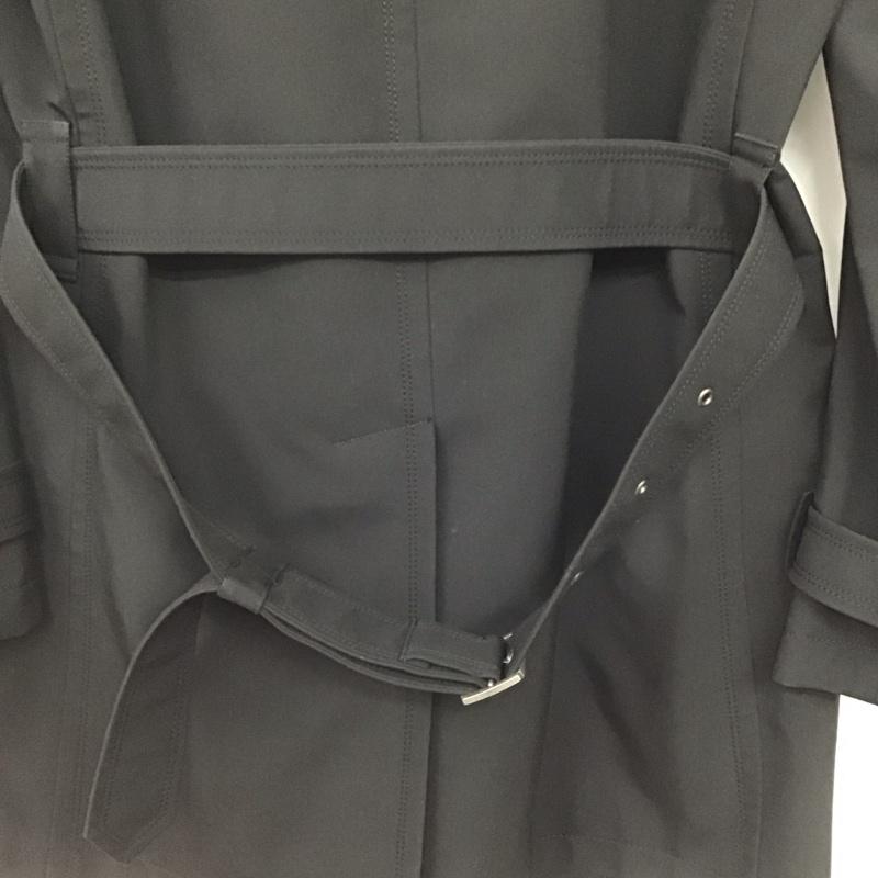 バーバリーブラックレーベル BURBERRY BLACK LABEL コート コート一般 ロングコート カラージャケット アウター ダブルジャケット L 無地 黒 / ブラック /  メンズ USED 古着 中古 10146016