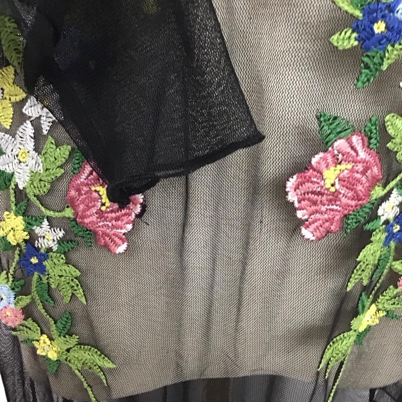 ザラ ZARA ワンピース ロングスカート 刺繍 L 刺繍 黒 / ブラック /  レディース USED 古着 中古 10114148