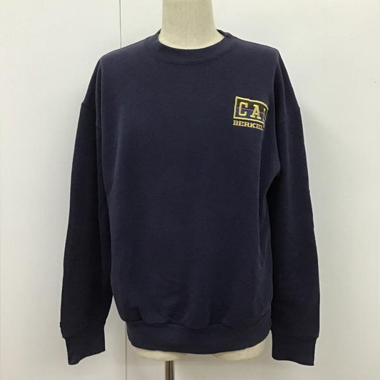 ジャンスポーツ JANSPORT トレーナー 長袖 長袖トレーナー 刺繍スウェット 長袖カットソー クルーネック 90s XL ロゴ、文字 紺 / ネイビー /  メンズ USED 古着 中古 10105599