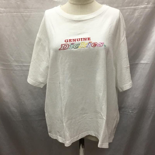 ディッキーズ Dickies Tシャツ 半袖 0282-3790 クルーネック 刺繍 M ロゴ、文字 白 / ホワイト /  レディース USED 古着 中古 10115550