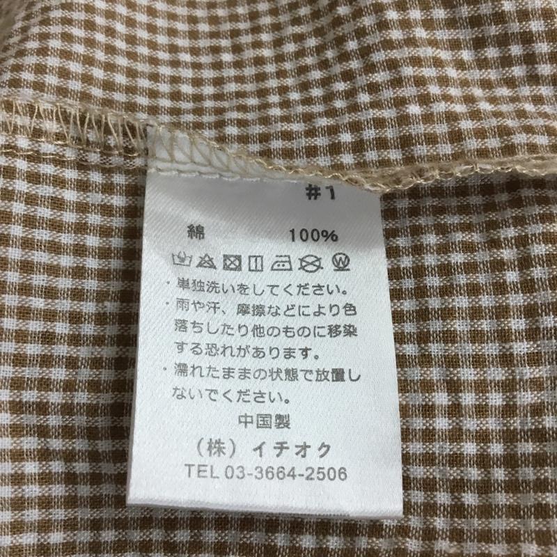 メルロー merlot ワンピース ロングスカート ギンガムチェック 半袖 前開き チェック 白 / ホワイト / X 茶 / ブラウン /  レディース USED 古着 中古 10116078