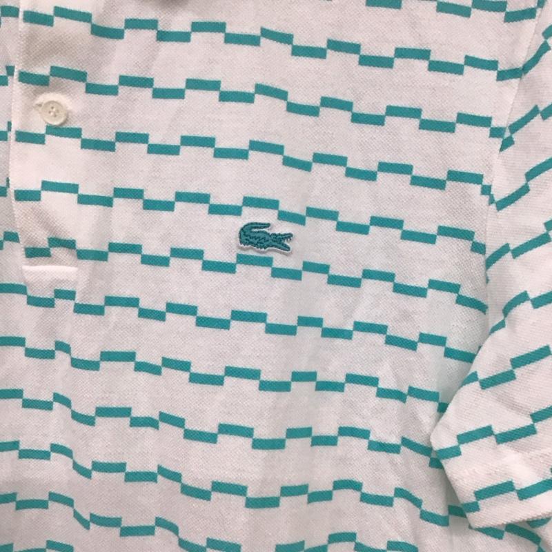 ラコステ LACOSTE ポロシャツ 半袖 半袖ポロシャツ 半袖カットソー カラーシャツ 5 プリント X ロゴ、文字 白 / ホワイト /  メンズ USED 古着 中古 10132235