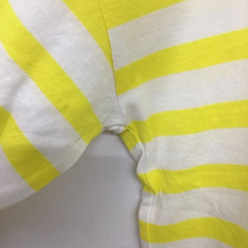 ニコアンド niko and... Tシャツ 半袖 L ボーダー柄 白 / ホワイト / X 黄 / イエロー /  レディース USED 古着 中古 10133730