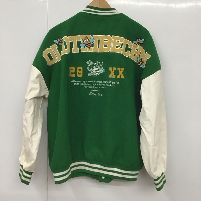 オールドトライブ OLDTRIBE ジャケット、上着 ジャケット、ブレザー スタジャン アウター 古着 前ボタン XL ロゴ、文字 白 / ホワイト / X 緑 / グリーン /  メンズ USED 古着 中古 10130565
