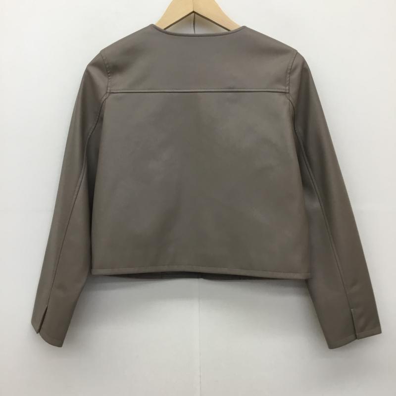 ナチュラルビューティーベーシック NATURAL BEAUTY BASIC ジャケット、上着 レザージャケット 017-4255910 フェイクレザー S 無地 ダークブラウン / ダークブラウン /  レディース USED 古着 中古 10142552