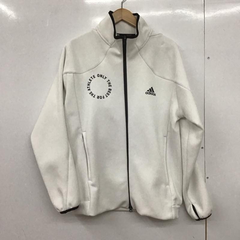 アディダス adidas ジャケット、上着 ジャンパー、ブルゾン jh1033 パイルバックダブルニット トラックトップ トレーニングジャケット XL ロゴ、文字 白 / ホワイト /  メンズ USED 古着 中古 10148123