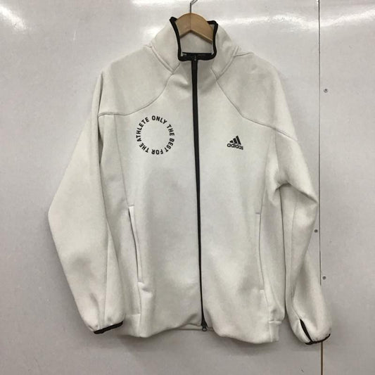 アディダス adidas ジャケット、上着 ジャンパー、ブルゾン jh1033 パイルバックダブルニット トラックトップ トレーニングジャケット XL ロゴ、文字 白 / ホワイト /  メンズ USED 古着 中古 10148123