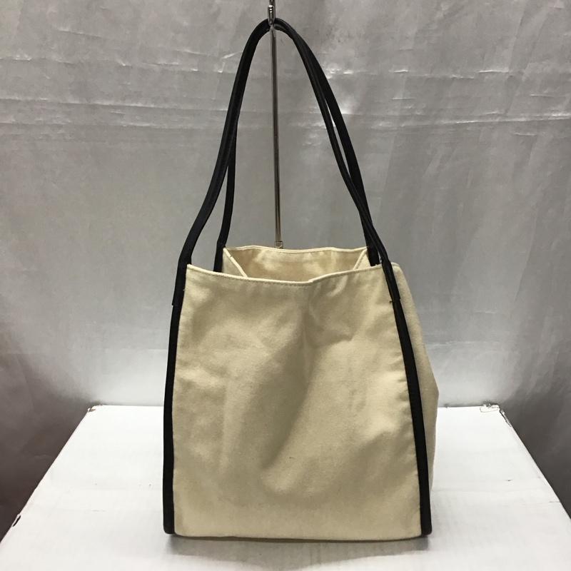 アニエス・ベー agnes b. ショルダーバッグ ショルダーバッグ QAS20-01 コットンキャンバス レザー ロゴ、文字 アイボリー / アイボリー / X 黒 / ブラック /  レディース USED 古着 中古 10115844