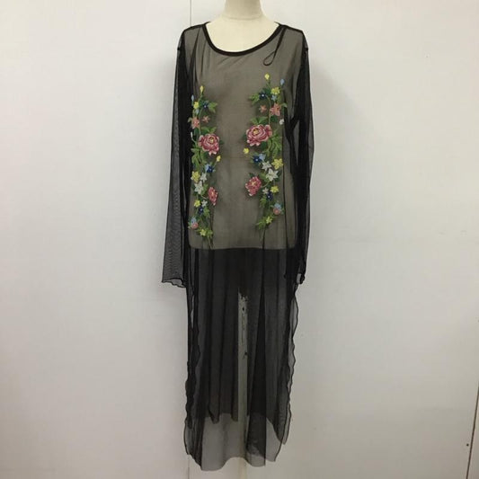 ザラ ZARA ワンピース ロングスカート 刺繍 L 刺繍 黒 / ブラック /  レディース USED 古着 中古 10114148
