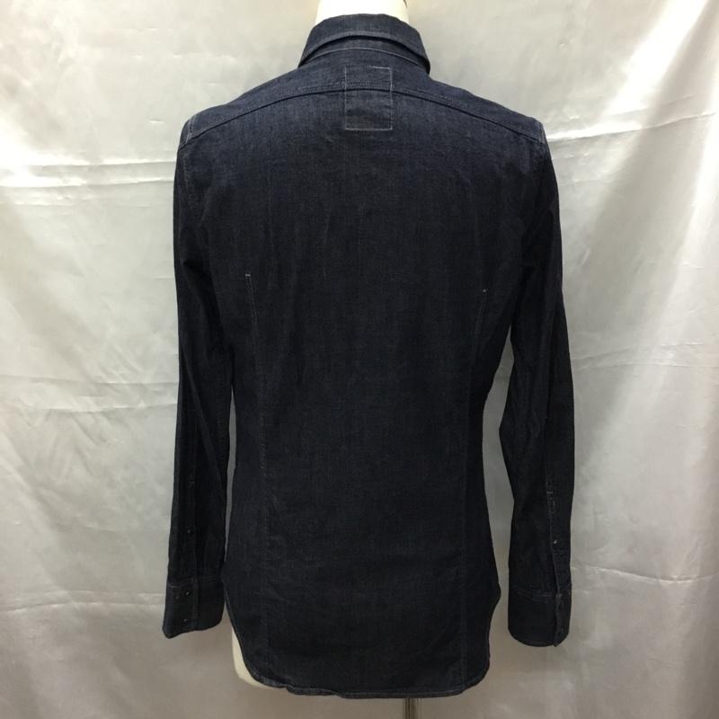 ジースターロゥ G-STAR RAW シャツ、ブラウス 長袖 83602C デニムシャツ M ロゴ、文字 インディゴ / インディゴ /  メンズ USED 古着 中古 10109253