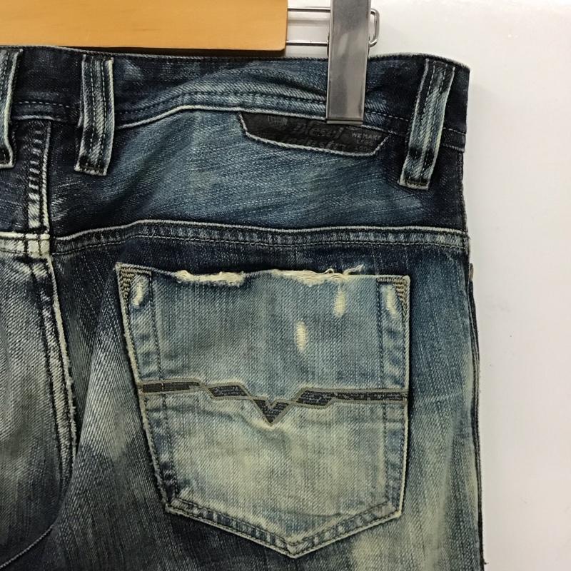 ディーゼル DIESEL パンツ デニム、ジーンズ デニムパンツ スリムパンツ カジュアルパンツ ストレッチパンツ 31インチ ダメージ加工 インディゴ / インディゴ /  メンズ USED 古着 中古 10150750