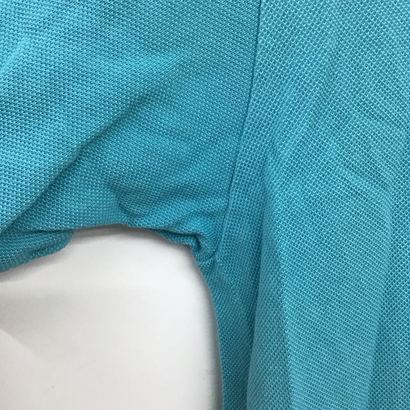 ラコステ LACOSTE ポロシャツ 半袖 半袖ポロシャツ 半袖カットソー カラーシャツ 3 ロゴ、文字 水色 / ライトブルー /  メンズ USED 古着 中古 10132798