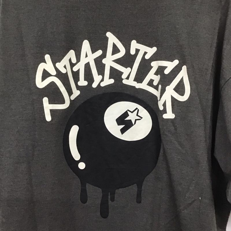 スターター STARTER Tシャツ 半袖 ST-ST163 ビリヤードプリント バックプリント クルーネック XL ロゴ、文字 チャコールグレー / チャコールグレー /  メンズ USED 古着 中古 10129119