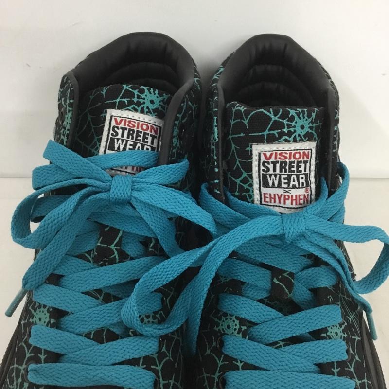 ヴィジョン ストリート ウェア VISION STREET WEAR スニーカー スニーカー 29141K62010 EHYPHEN ハイカット 蜘蛛の巣 25cm 25.0cm 総柄 黒 / ブラック /  レディース USED 古着 中古 10140036