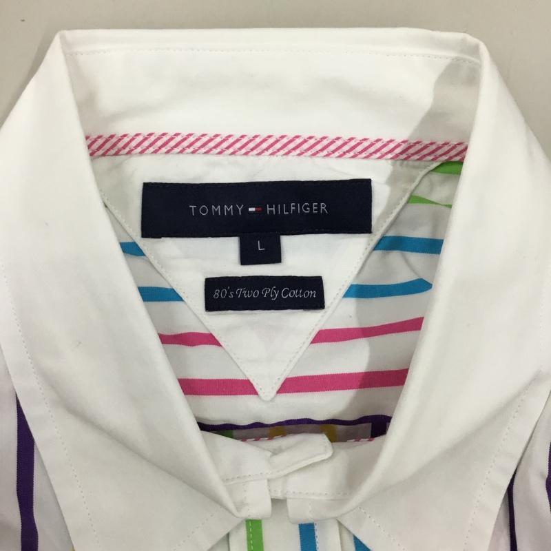 トミーヒルフィガー TOMMY HILFIGER シャツ、ブラウス 半袖 11-2117700 ボタンダウン コットン ストライプ L ワンポイント マルチカラー / マルチカラー /  メンズ USED 古着 中古 10111606