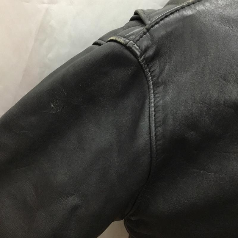 ショット schott ジャケット、上着 ジャンパー、ブルゾン ジップアップジャケット ジャンパー アウター シングルジャケット レザージャケット 601 44 無地 黒 / ブラック /  メンズ USED 古着 中古 10111620