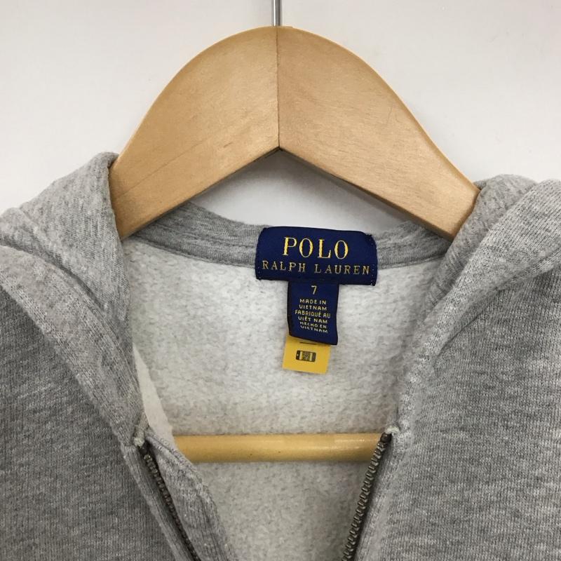 ポロラルフローレン POLO RALPH LAUREN パーカー 長袖 ジップアップパーカー 長袖パーカー カジュアルジャケット 130cm ロゴ、文字 灰 / グレー /  ボーイズ USED 古着 中古 10147371