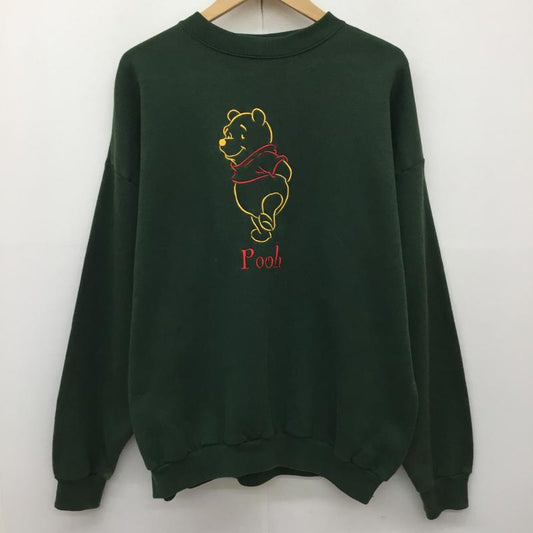 ユーズドクロージング used clothes トレーナー 長袖 Disney 90 s POOH くまのプーさん キャラクター 緑 / グリーン /  メンズ USED 古着 中古 10142521