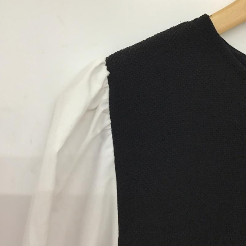 ザラ ZARA シャツ、ブラウス 長袖 M 無地 白 / ホワイト / X 黒 / ブラック /  レディース USED 古着 中古 10149809
