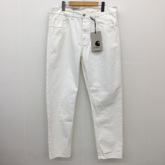 カーハート Carhartt パンツ デニム、ジーンズ 34インチ ワンポイント 白 / ホワイト /  メンズ USED 古着 中古 10124456