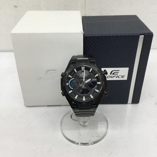 カシオ CASIO 腕時計 アナログ（クォーツ式） ECB-2300 ロゴ、文字 黒 / ブラック /  メンズ USED 古着 中古 10149990