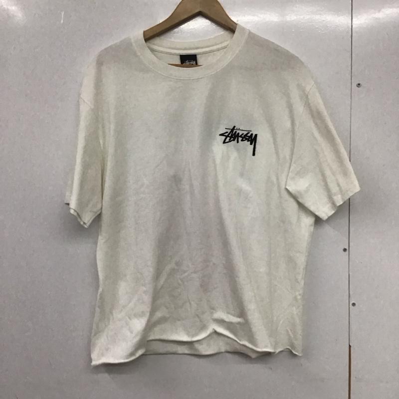 ステューシー STUSSY Tシャツ 半袖 半袖カットソー プリントTシャツ クルーネックカットソー L ロゴ、文字 白 / ホワイト /  メンズ USED 古着 中古 10132364