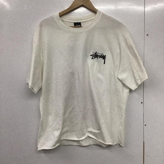 ステューシー STUSSY Tシャツ 半袖 半袖カットソー プリントTシャツ クルーネックカットソー L ロゴ、文字 白 / ホワイト /  メンズ USED 古着 中古 10132364