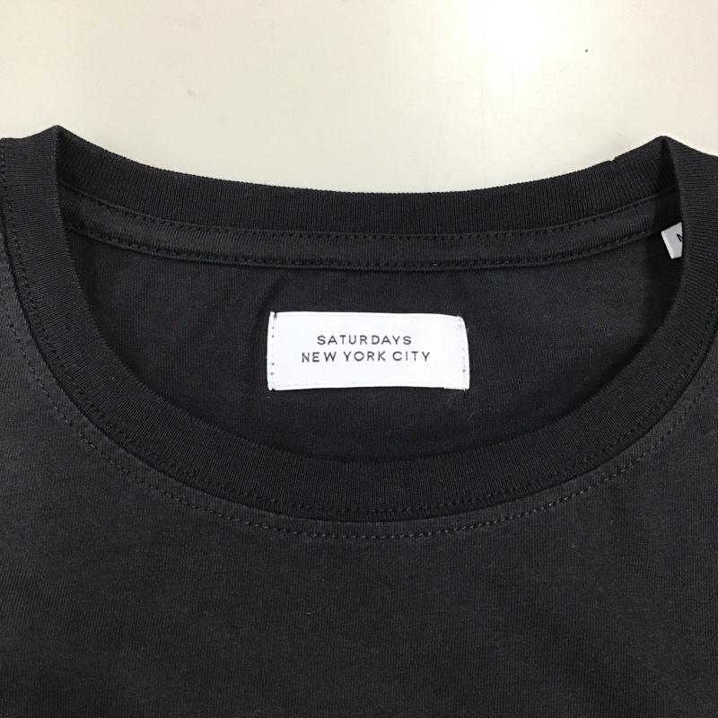 サタデーズサーフニューヨークシティー SATURDAYS SURF NYC Tシャツ 半袖 半袖カットソー プリントTシャツ クルーネックカットソー M ロゴ、文字 黒 / ブラック /  メンズ USED 古着 中古 10114117