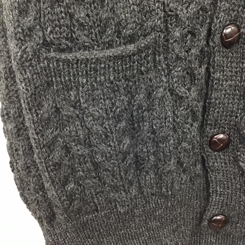 アラン ウーレン ミルズ aran WOOLLEN MILLS ベスト ベスト ニットベスト ノースリーブカットソー 前ボタン M 無地 灰 / グレー /  メンズ USED 古着 中古 10140732