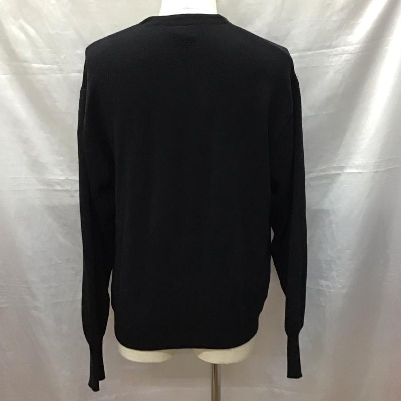 アンディフィーテッド UNDEFEATED カーディガン 長袖 Vネック コットン XL ロゴ、文字 黒 / ブラック /  メンズ USED 古着 中古 10121176