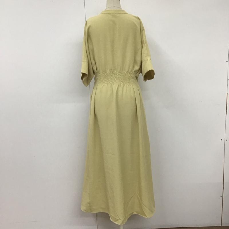 センスオブプレイスバイアーバンリサーチ SENSE OF PLACE by URBAN RESEARCH ワンピース ロングスカート AA35-26B111 リネンライクウエストタックシャツワンピース 半袖 無地 黄 / イエロー /  レディース USED 古着 中古 10112232