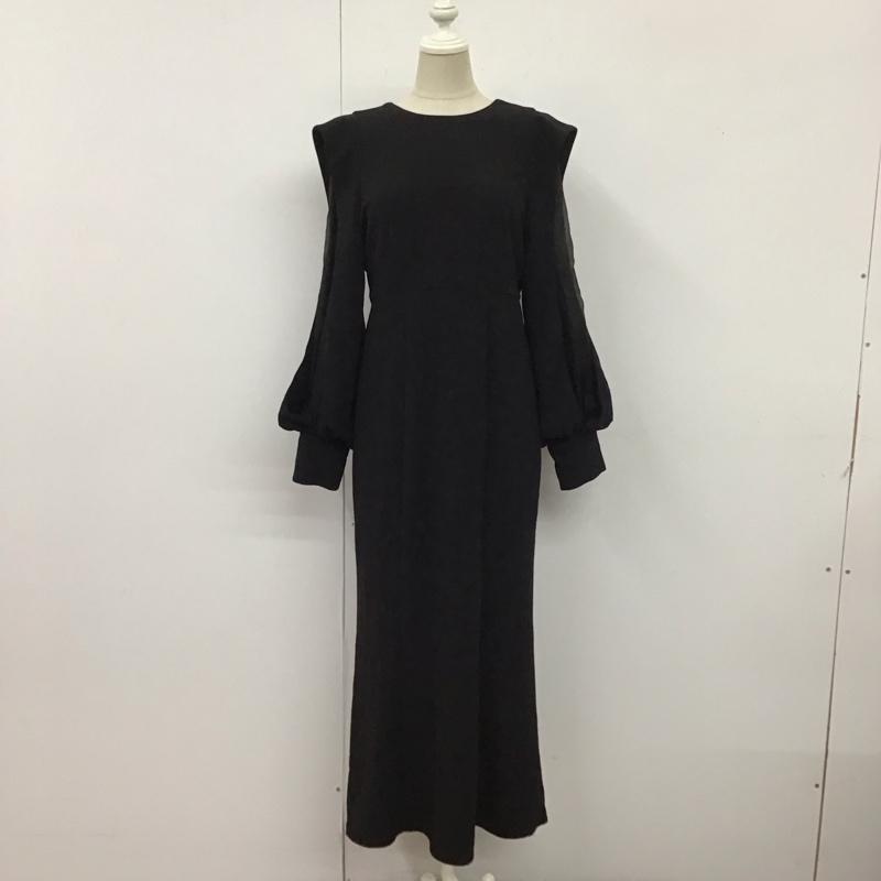 スナイデル SNIDEL ワンピース ロングスカート SWFO224087 レディライクミディワンピース ロングワンピース 長袖スリット 0 無地 黒 / ブラック /  レディース USED 古着 中古 10116987