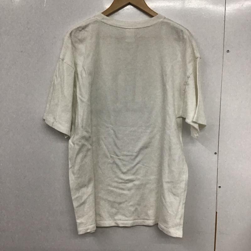 ブルーブルー BLUE BLUE Tシャツ 半袖 半袖カットソー プリントTシャツ クルーネックカットソー L ロゴ、文字 白 / ホワイト /  メンズ USED 古着 中古 10132186